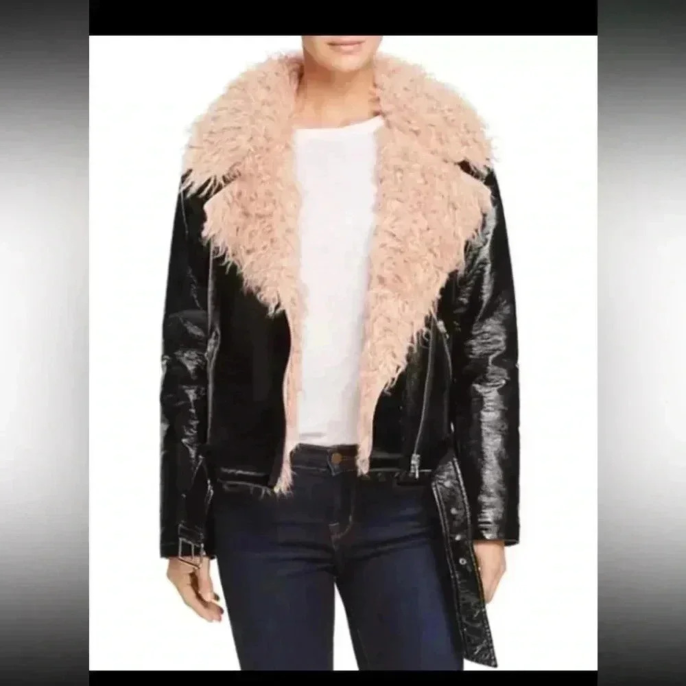 Sunset + Spring Faux Leather Moto Jacket